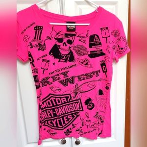 Harley-Davidson Women's Pink Fitted T-shirt size Small